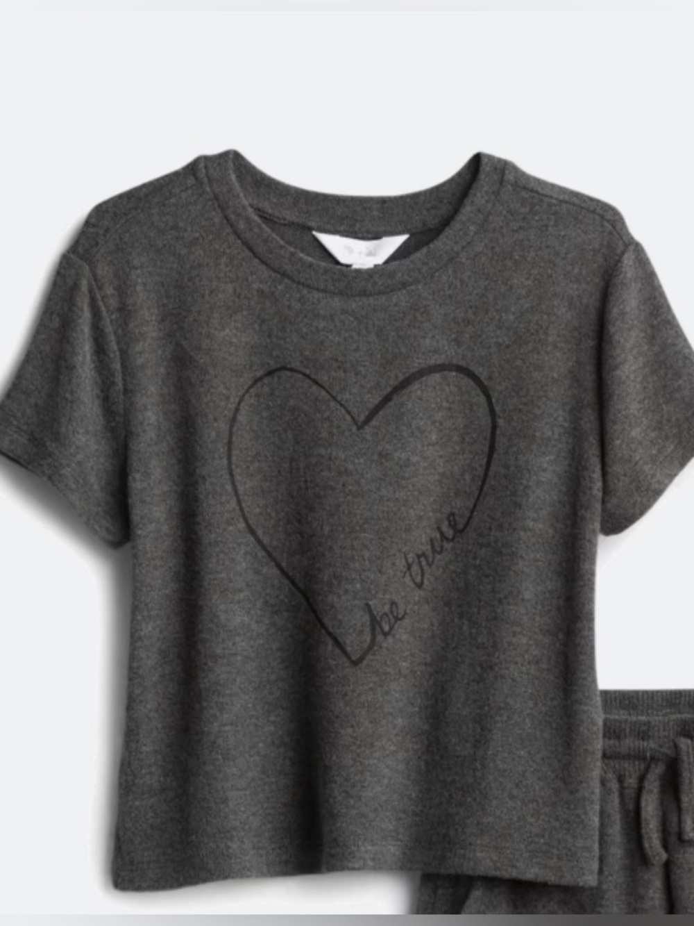 Be True Kids' Gray Heart Tee